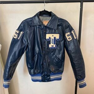 Rare vintage leather varsity jacket